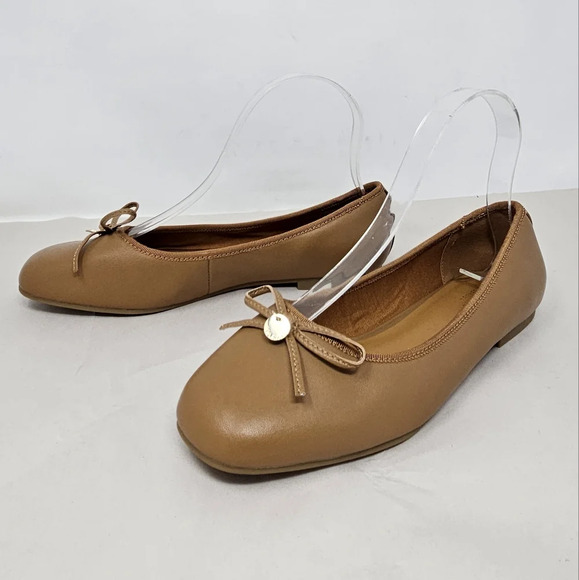 Ted Baker London Womens Bayana Bow Ballet Flats Shoes Sz 36.5=6 Tan Leather - Picture 3 of 13